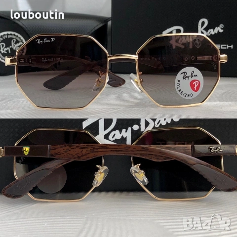 Ray Ban Ferrari 2 цвята мъжки слънчеви очила осмоъгълни с поляризация  дамски унисекс