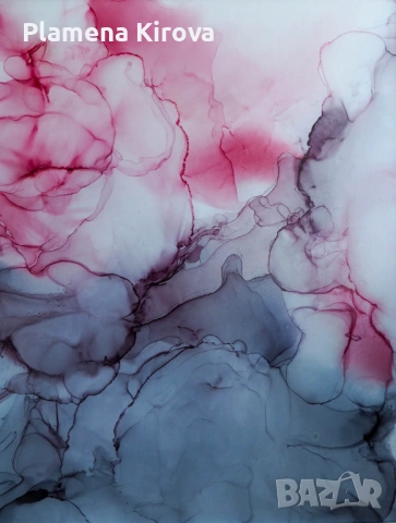 Абстрактна картина "Розова мъгла" | Ръчна изработка