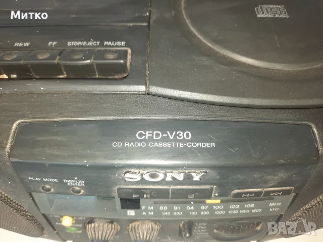 Радиокасетофон SONY CFD-V30 СОНИ, снимка 3 - Радиокасетофони, транзистори - 55598731