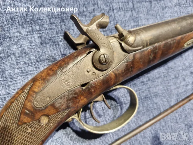 двуцевен капсулен пистолет. 45 cm, снимка 4 - Антикварни и старинни предмети - 55565370