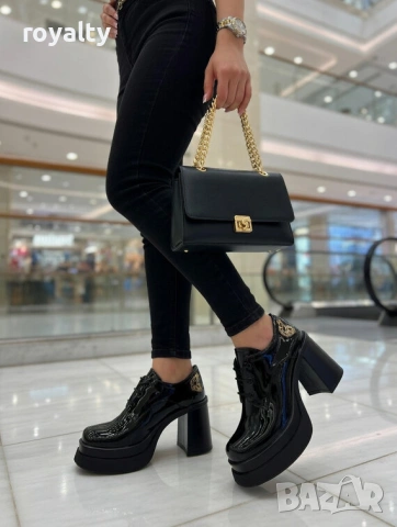 Обувки на ток - черен лак, снимка 2 - Дамски обувки на ток - 54029352