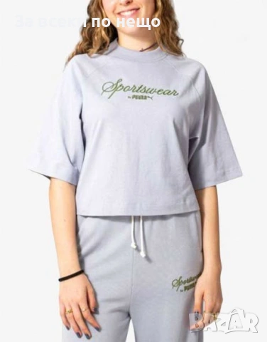 PUMA Classic Oversized Tee Grey Дамска Сива Тениска👚Дамска Блуза С Къс Ръкав Код P2752