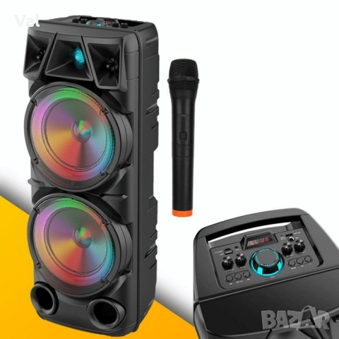 Bluetooth тонколона speaker ZQS-8210 2x8" 4800mAh, снимка 3 - Тонколони - 54825916