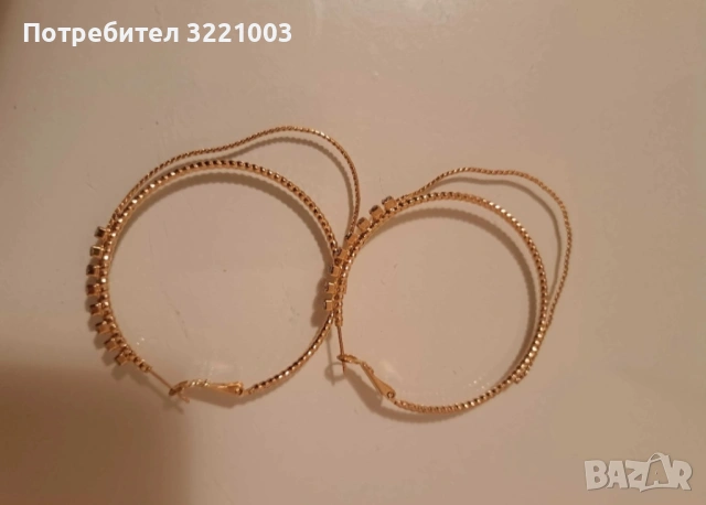 Дамски обеци халки в позлатено сребро, снимка 4 - Обеци - 54821004