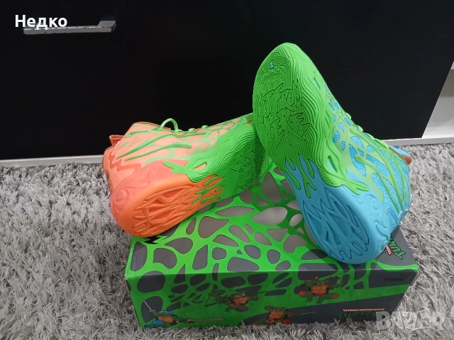 🐢 Puma MB.04 x TMNT – Leonardo & Michelangelo (Limited Edition) – НОВИ!, снимка 8 - Маратонки - 54231848