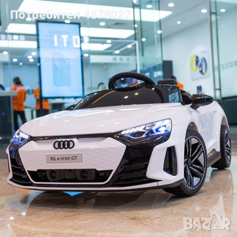 Акумулаторен джип Audi RS E-Tron GT 4X4 Licensed с меки гуми и кожена седалка 12V, снимка 8 - Детски велосипеди, триколки и коли - 55253477