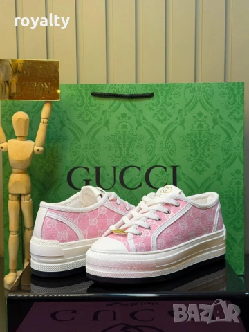 Gucci Нови Розови Дамски Маратонки Гучи с Кутия 