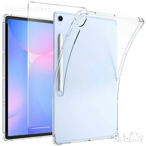 Прозрачен TPU калъф със скрийн протектор от закалено стъкло за Samsung Galaxy Tab S10 Lite