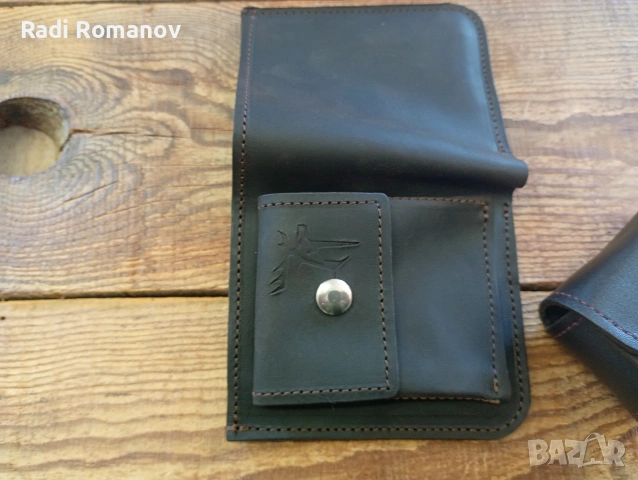 Ръчно изработен мъжки кожен портфейл , снимка 3 - Портфейли, портмонета - 54352371