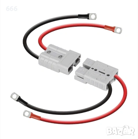 Комплект конекторни кабели Anderson 50A, 7AWG, 30 см, пластмасови, водоустойчиви