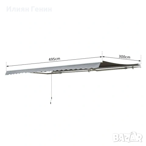 Електрическа тента Outsunny 5х3м, снимка 2 - Градински мебели, декорация  - 54797036