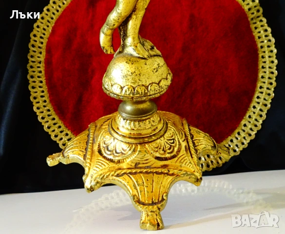Бронзов свещник Ангел,гълъб,25 см.,670 гр. , снимка 2 - Антикварни и старинни предмети - 55104191