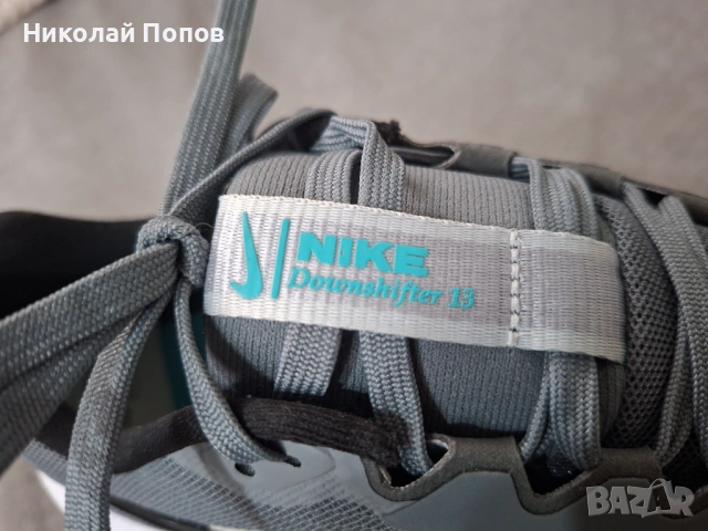 МЪЖКИ МАРАТОНКИ NIKE DOWNSHIFTER 13 СИВО-БЕЛИ, снимка 6 - Маратонки - 54652408