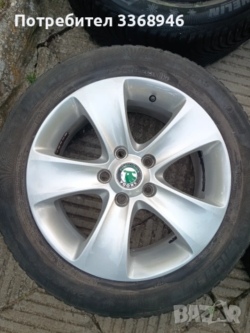 Оригинални джанти Шкода Йети Октавия 16" 5х112 с гуми Skoda YETI OCTAVIA 5x112 Michelin 205/55/16, снимка 13 - Гуми и джанти - 55285664
