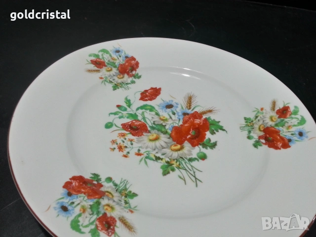 Стар български порцелан Китка макове , снимка 3 - Антикварни и старинни предмети - 54317468