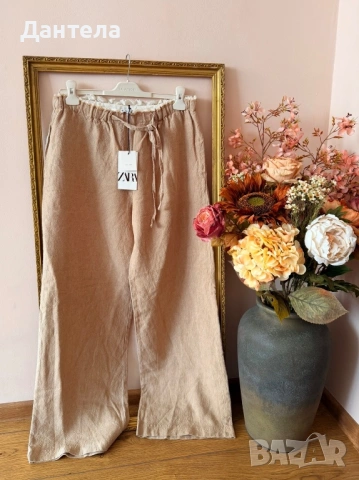 Ленен панталон Zara: “Тихият лукс за твоето лято 🌿“, снимка 13 - Панталони - 54158735