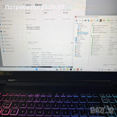 Acer Nitro 5/144Hz 15.6”/RTX 3080 8GB/Ryzen 9 5900HX/32GB/1TB NVMe/RGB, снимка 10 - Лаптопи за игри - 54222885