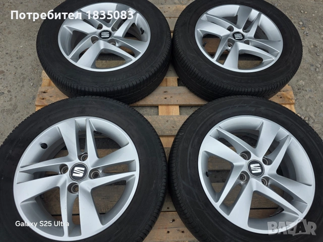 Лети джанти 14ки 4х100 Seat + летни гуми 175/65/14 Bridgestone, снимка 3 - Гуми и джанти - 54511134