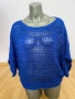 Дамска синя плетена блуза, снимка 2