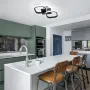 LED плафон/полилей за таван с две светещи модула 30W, 6000K, метал+силикон, снимка 3