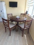 Кръгла старинна маса с 4 стола, снимка 1