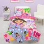 Нов детски Dora The Explorer двулицев спален комплект за единично легло Спално бельо Чаршаф, снимка 2