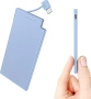 Auskang Ultra Slim Power Bank 5000mAh с вграден USB-C кабел, син, снимка 1