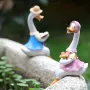 Декоративни градински фигурки чифт влюбени патици 2 бр. – Реалистична украса от смола за двор, гради, снимка 11
