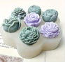 3D 7 цветя микс божур роза пъпка цъфнали силиконов молд свещи сапун смола фондан декорация торта , снимка 1