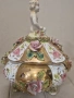 Голяма италианска порцеланова бонбониера с капак – стил Capodimonte, снимка 7