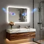LUVODI Огледало за баня с LED осветление: 800x600 мм стенно огледало с Bluetooth, снимка 2