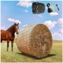 Нова здрава Безвъзлова Мрежа за сено за коне 150x150 см 5x5 см за кръгли бали, снимка 1