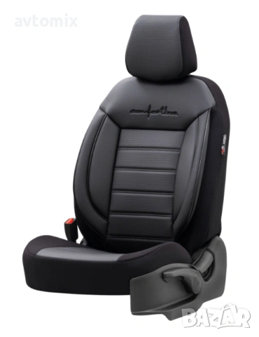 Луксозна тапицерия OTOM текстил с еко кожа COMFORT LINE Design – Черна с черен шев, снимка 2 - Аксесоари и консумативи - 54363411