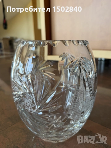 Оригинална ваза Czech Bohemia Crystal – ръчно шлифован кристал