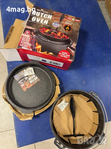 5-литров чугунена тенджера BBQBoss Dutch Oven с капак и инструмент за повдигане.  Цена:20€, снимка 4 - Съдове за готвене - 54929220