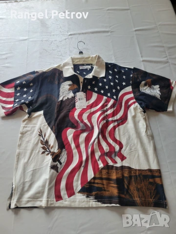 Harley Davidson, American Flag Фанелка с къс ръкав, снимка 7 - Блузи - 55132382