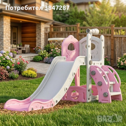 Самостоятелна детска пързалка със стълба 3 в 1 – за вътрешна и външна употреба, безопасна и стабилна