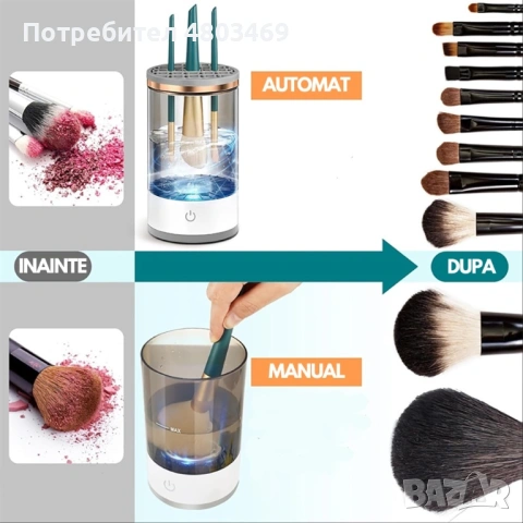 Уред за почистване на четки за грим, снимка 5 - Друга електроника - 54410880