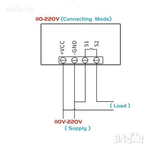 Програмируемо реле за време 220V | Дигитален таймер T1/T2 с двоен LED дисплей | 6 режима 10008, снимка 9 - Части и Платки - 54655901