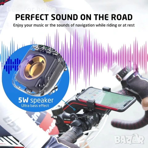 UPPEL Bluetooth високоговорител за велосипед, многофункционален държач за телефон, снимка 5 - Аксесоари за велосипеди - 54808422