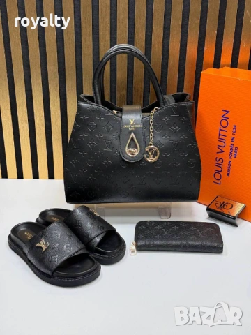 Louis Vuitton Нов Дамски Черен Комплект , снимка 5 - Чанти - 54646655