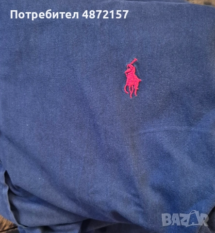 мъжка риза Ralph Lauren Ралф Лаурен 100% памук, произведена в САЩ made in USA, размер XXXL, тъмно си, снимка 3 - Ризи - 55155980