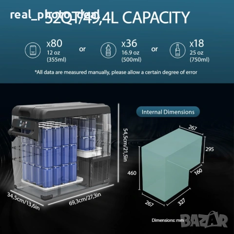 Хладилна чанта / фризер Alpicool NCF55 (50L) - компресор, -20°C - чисто нова, снимка 2 - Хладилни чанти - 53973975