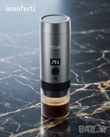 Портативна безжична кафемашина 3 в 1 TOBI TB-984, за капсули и мляно кафе, 72W, снимка 11 - Кафемашини - 55416104
