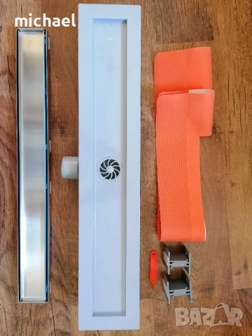 Линеен подов сифон 60 см за вграждане на плочка с въртящ се изход ф50