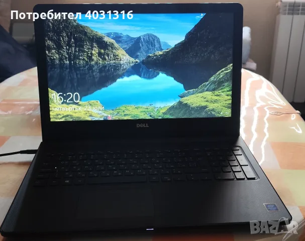 Лаптоп DELL , 15", 4 ядрен процесор, 4GB RAM, WINDOWS10