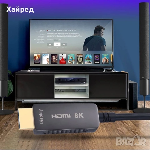 НОВ SOEYBAE 8K HDMI оптичен кабел 20 м, HDMI 2.1 кабел 48Gbps поддръжка 8K@60Hz, 4, снимка 9 - Мрежови адаптери - 54196753