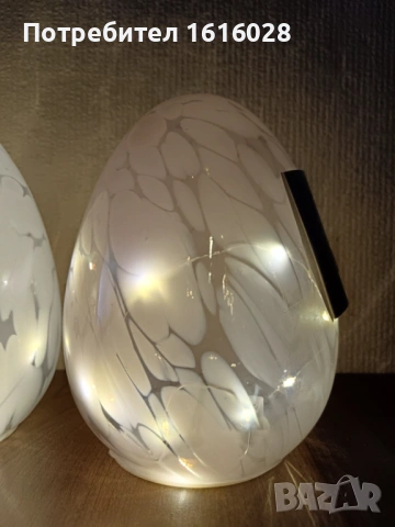 Декоративно стъклено великденско яйце със светлини., снимка 2 - Декорация за дома - 53967163