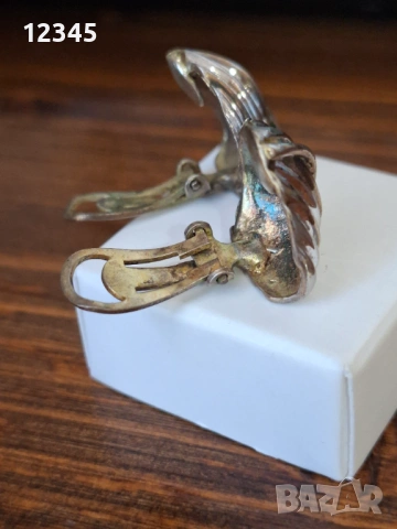 Стари, масивни сребърни обеци, снимка 4 - Обеци - 54112134