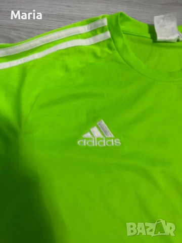Оригинална спортна тениска Adidas Climalite неон зелена размер M, снимка 2 - Тениски - 55194585